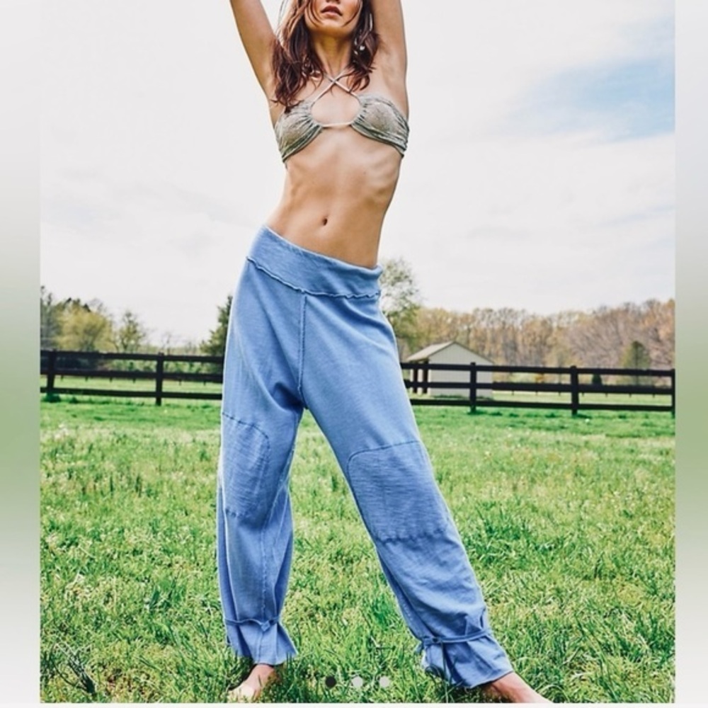 Intimately Free People size L Misty Dawn lt blue Organically Cotton Lounge Pants